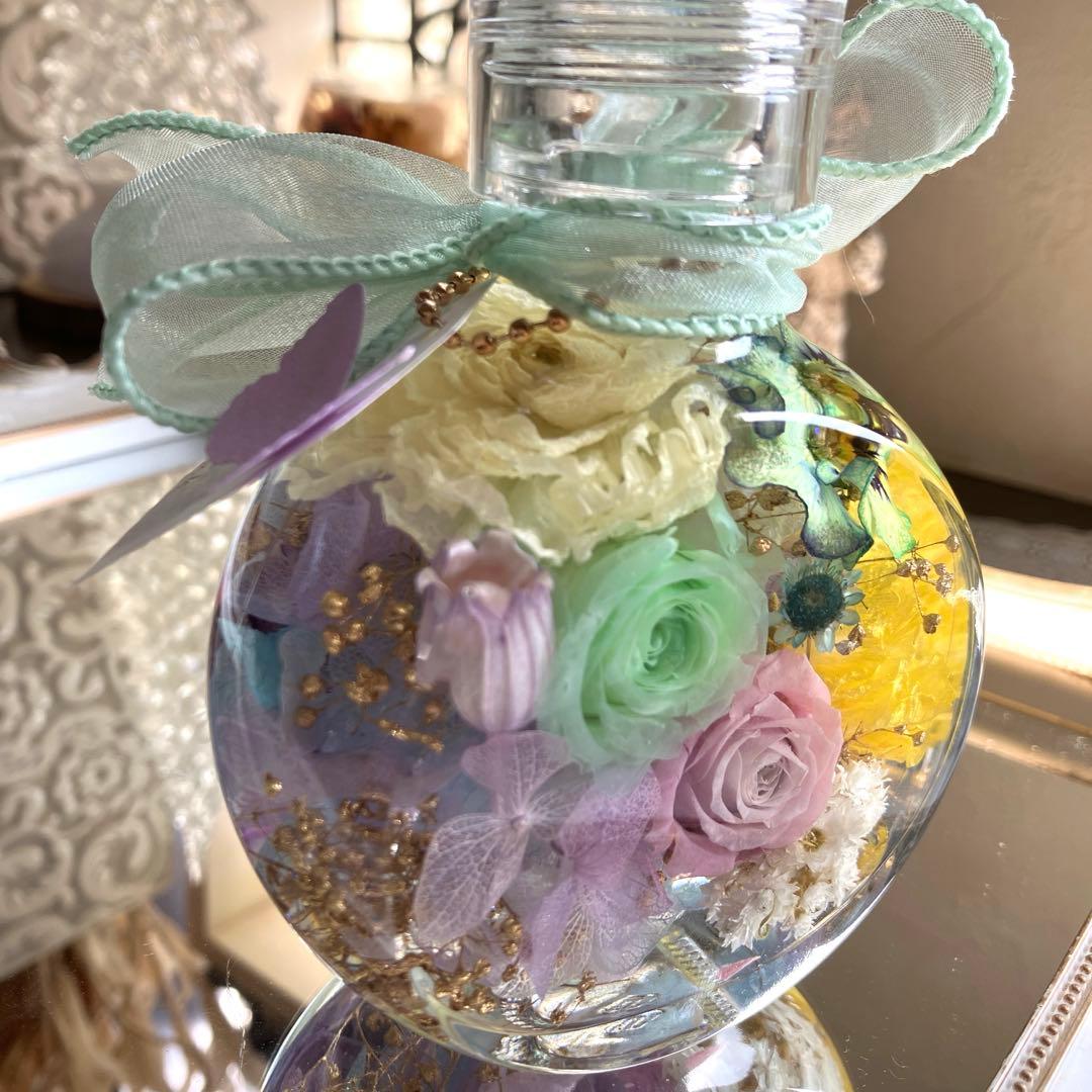 ◆ハーバリウム　315 ラナンとバラの春色bottle *.:。✿*゜