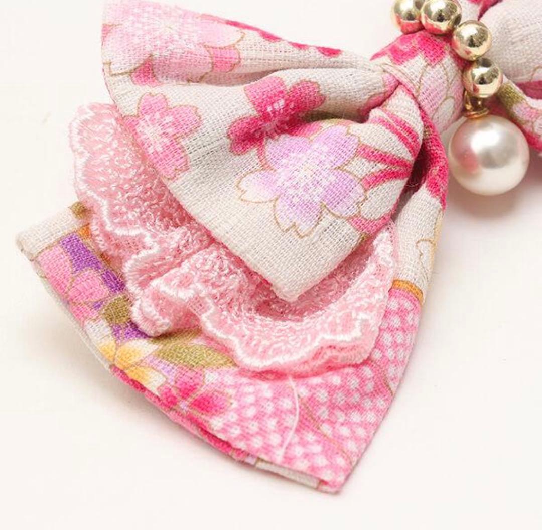 きゃんナナ　花柄和ロりワンピー+バレッタ　新品　SM ピンク