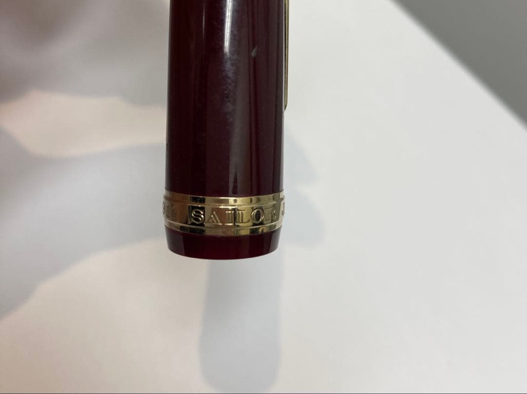 ワインレッド 万年筆 金ペン先14K◇