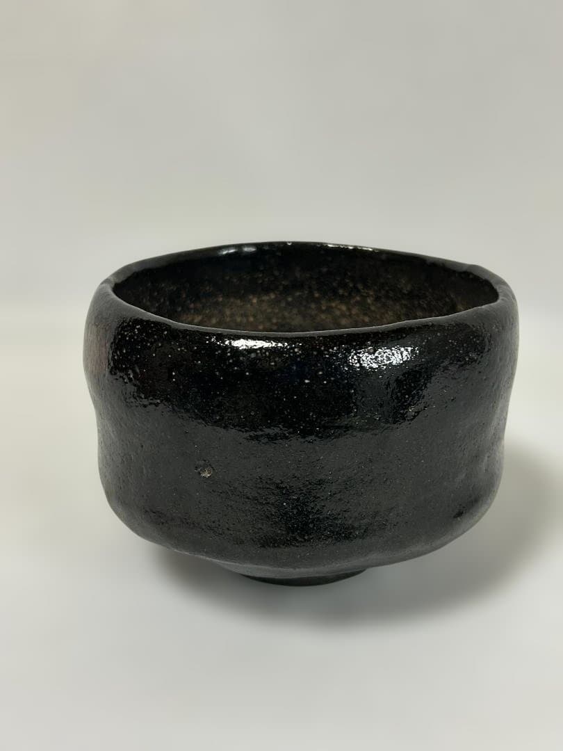 黒楽茶碗 抹茶椀 佐々木松楽 在銘