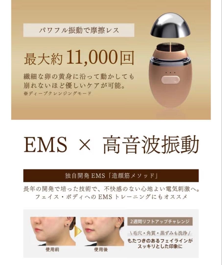 ZOGANKIN(ゾーガンキン) オーヴォ 電動洗顔EMS クレンジング 美顔器