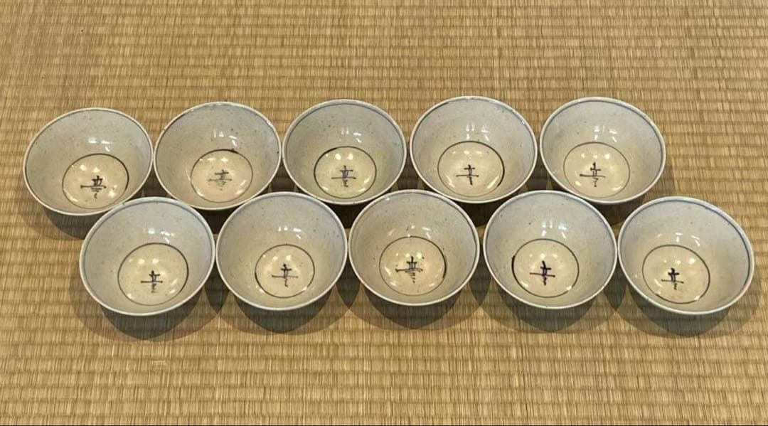 安南写 紅葉文 蓋茶碗 10客 箱付 和食器 懐石料理道具 / 加藤十右衛門