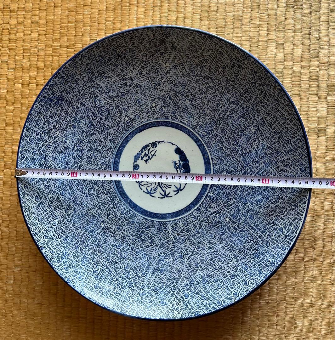 古伊万里 印判皿 直径47cm大皿 盛り皿 飾り皿 古美術 骨董品 アンティーク