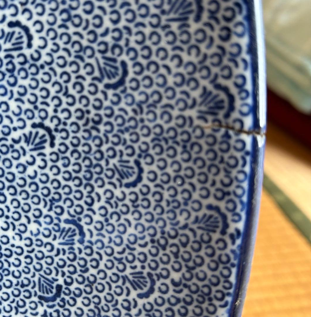 古伊万里 印判皿 直径47cm大皿 盛り皿 飾り皿 古美術 骨董品 アンティーク