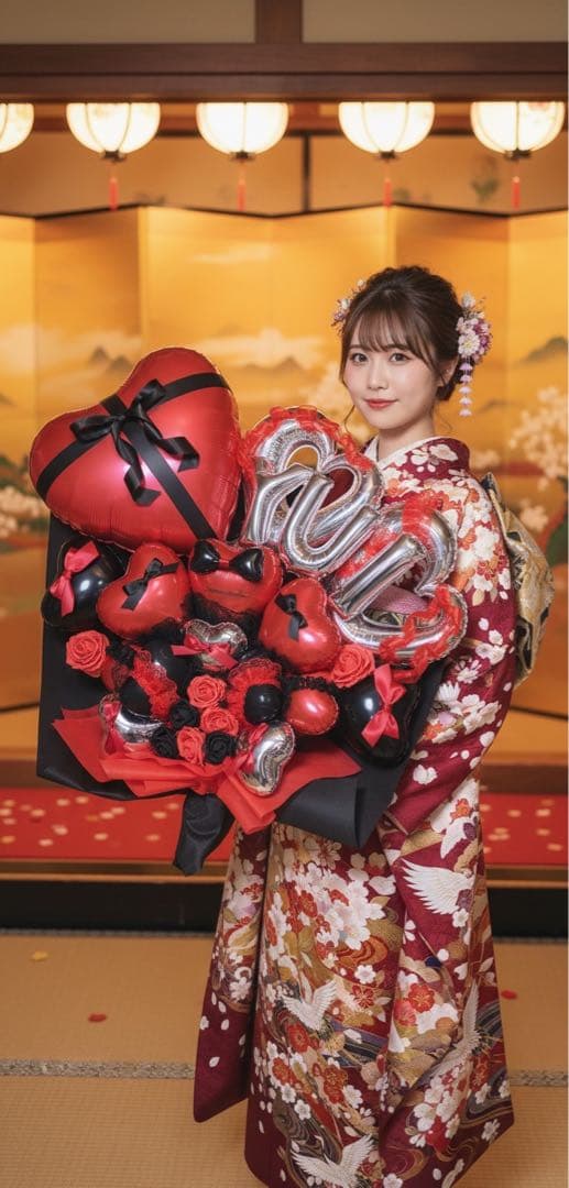 成人式　卒業　バルーンブーケ　花束　バルーンギフト　生誕祭
