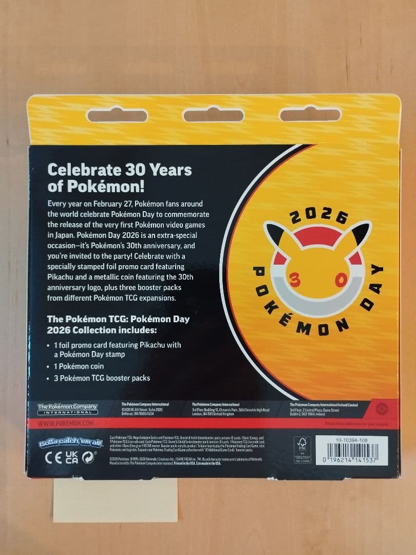 海外限定・新品未開封 ポケカ 30周年 Pokémon Day 2026 #1