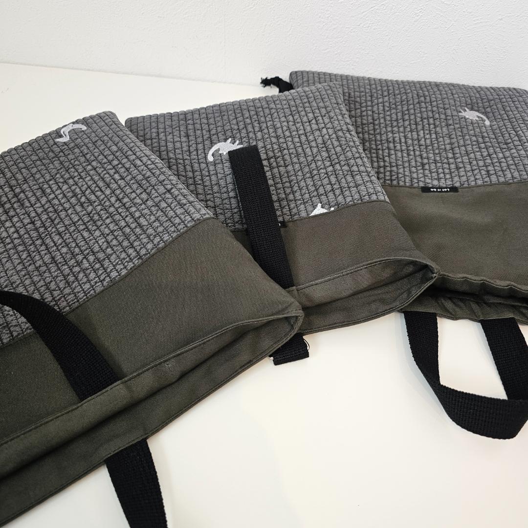 入学・入園3点セット★ヌビ　刺繍　恐竜①レッスンバッグ・上履き入れ・ナップ