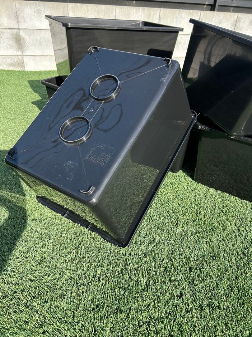 鈴木製作所　角型タライ　黒　６個セット