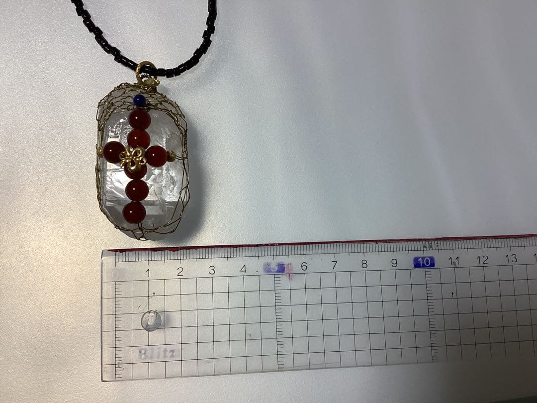 ワイヤーアート　ペンダントトップ　クリスタル　クロス