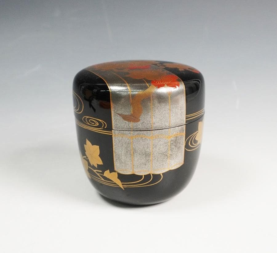 目代春帆 雲桜蒔絵 棗 合箱 茶道具