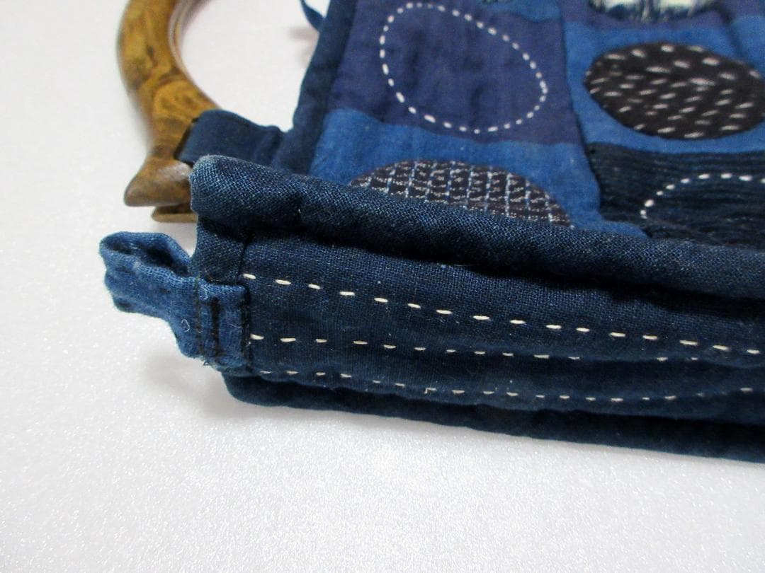 古布 リメイク 手作り 手提げバッグ / 刺し子 ハンドメイド