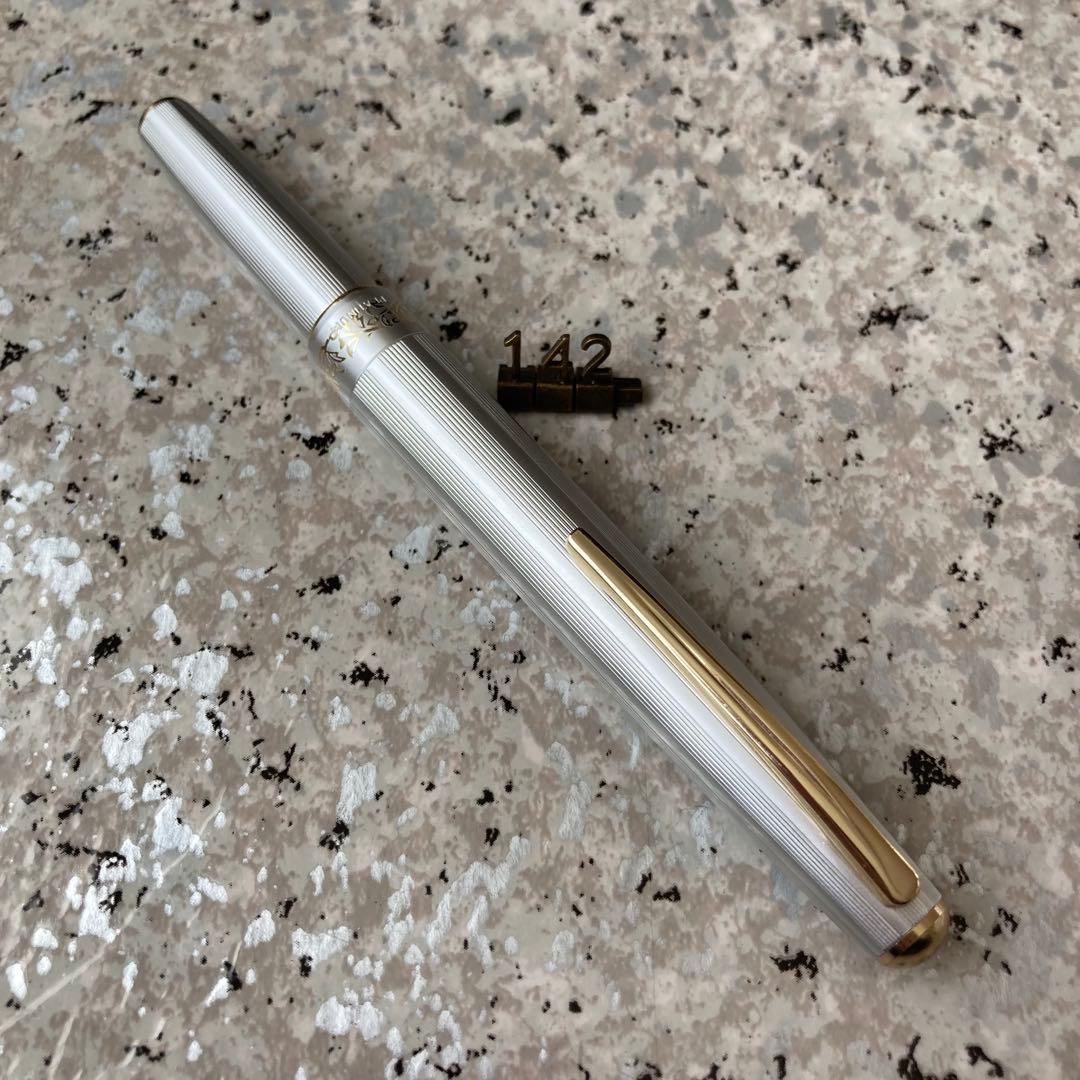#142 未使用品 万年筆 PLATINUM プラチナ アルミ18k