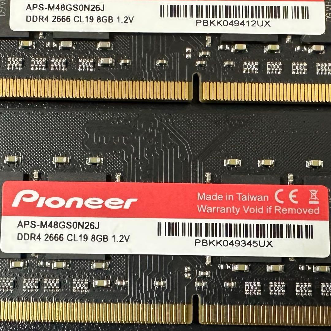 【動作保証】DDR4 2666 16GB(8G×2) Pioneer 188-1