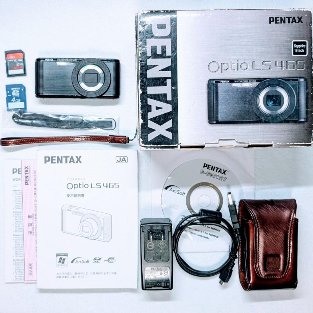 動作確認済 PENTAX Optio LS465 デジカメ 黒 ※バッテリー無し
