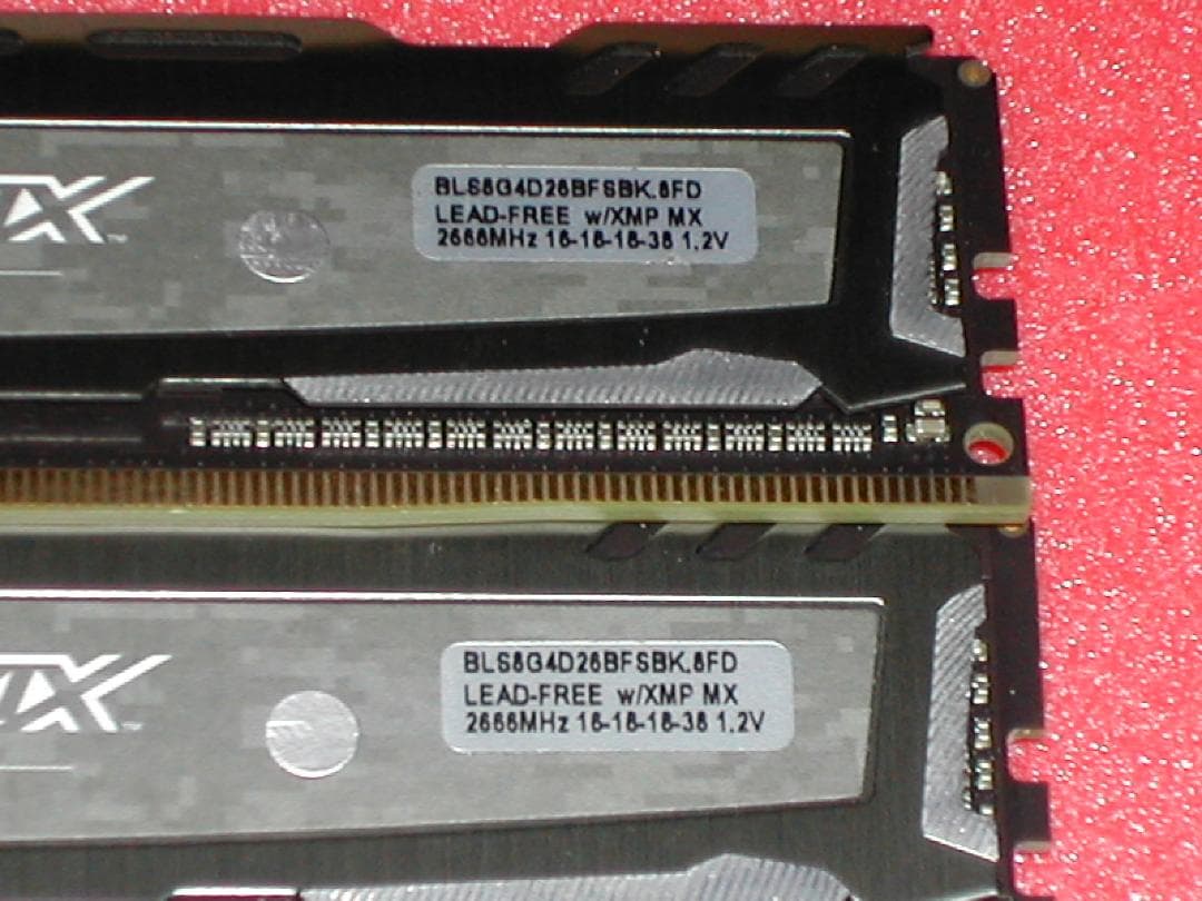 合計16G　Crucial BALLISTIX　DDR4-2666　2枚