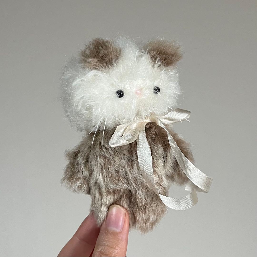 ぺろん　ほうじ茶みるく　ちいさなネコ　猫　ぬいぐるみ　作家　テディベア　レトロ