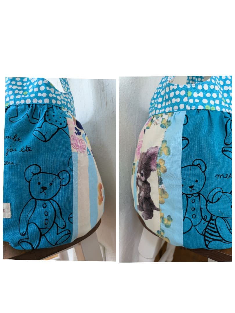 くまちゃん、ひよこ柄☆大きいころりんバッグ☆