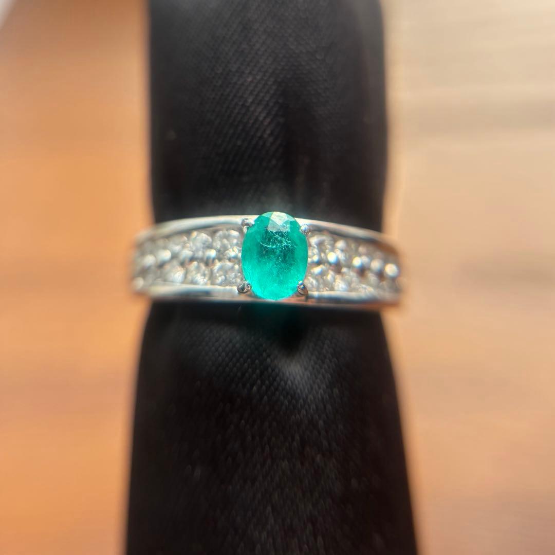 ☆パライバトルマリンリング☆0.402ct×0.388ct