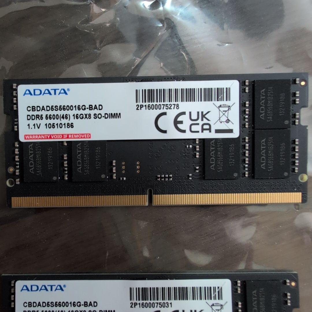 ADATA DDR5 5600 32GB（16GB×2）SO-DIMM