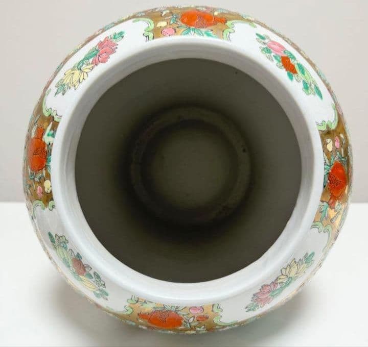 蓋付 飾り壺 宮廷人物図 花鳥図 陶器