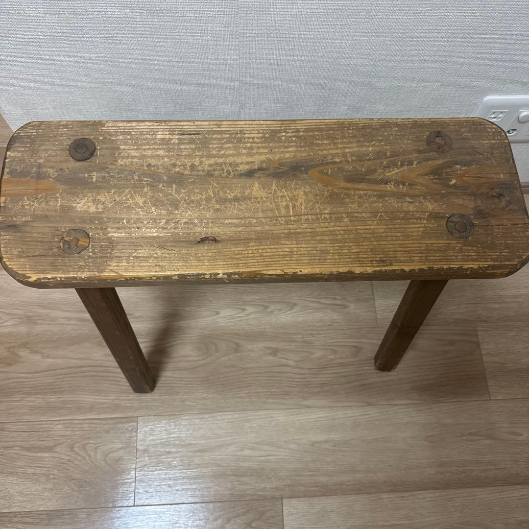 木製シンプルスツール ブラウン