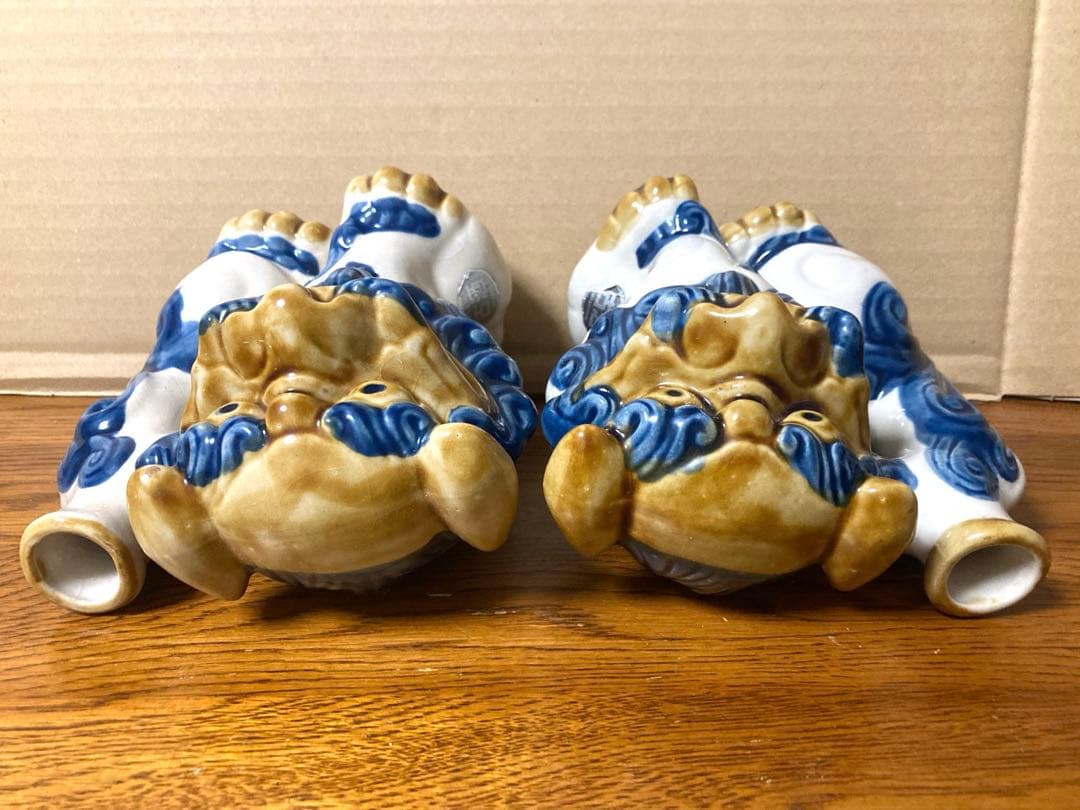 希少 ビンテージ 古酒 泡盛 沖縄 夫婦シーサー 今帰仁酒造所 空瓶 当時物