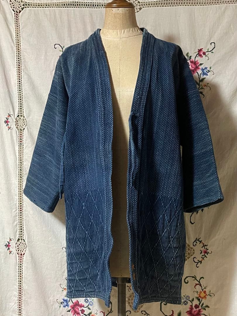 昭和レトロ 井上武道具 剣道着 藍染 刺し子 襤褸 ビンテージ JAPAN