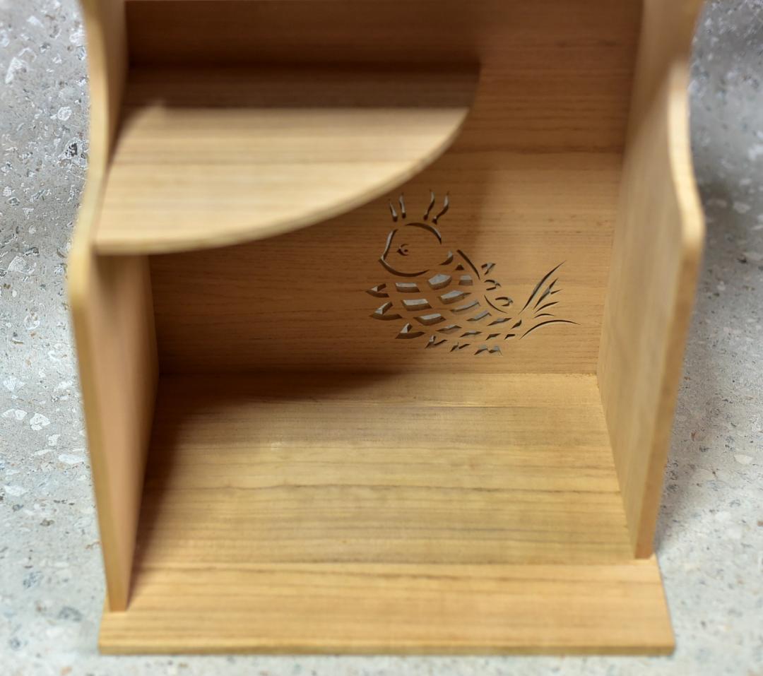 三級棚、飾り棚桐地【極上品】お茶道具／共箱