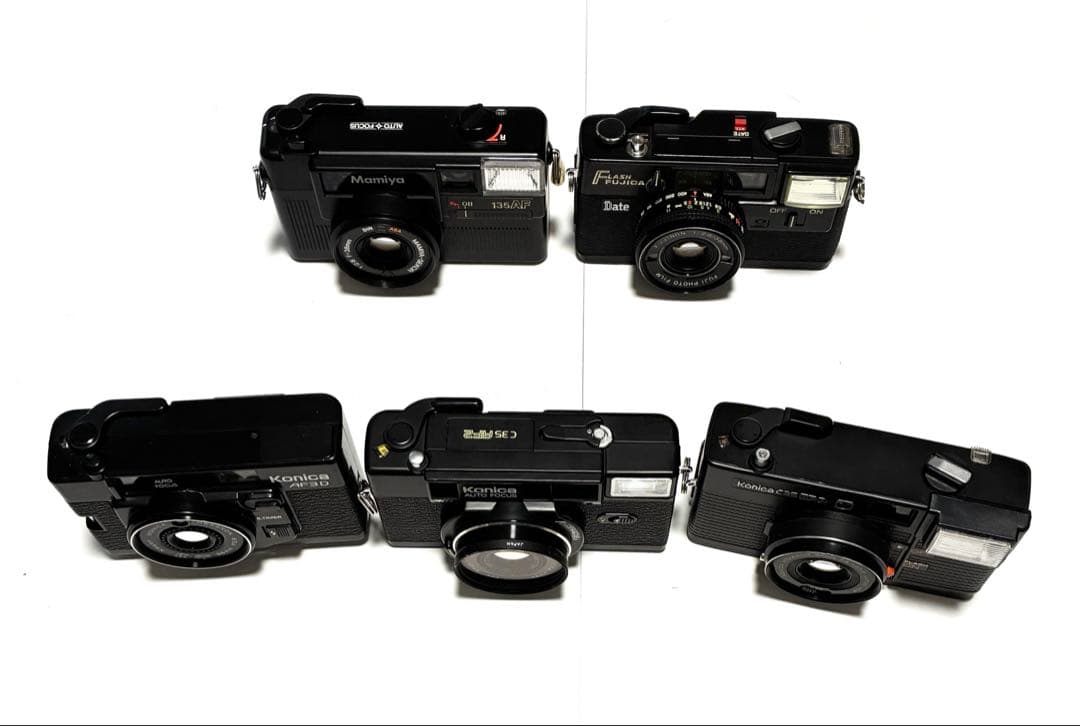 カメラ5台セット　Konica C35 EF P、C35 AF2含む　ブラック