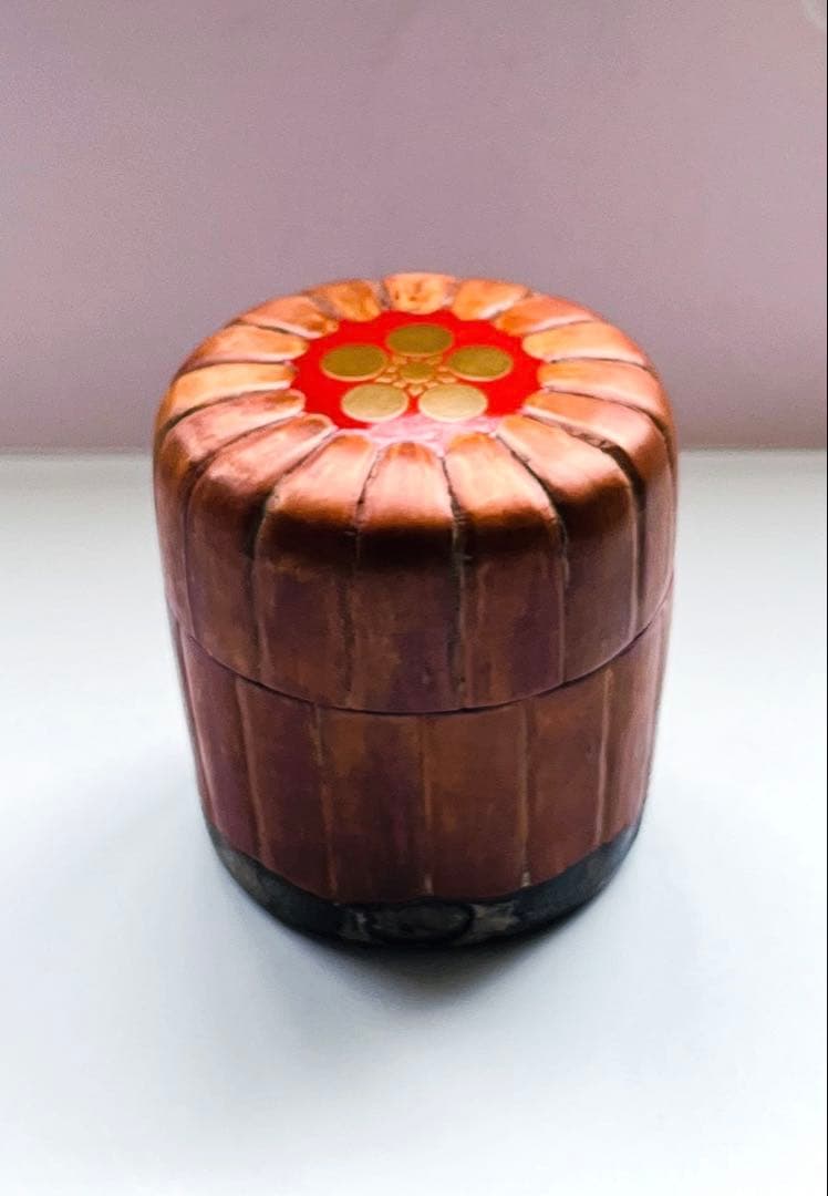 新品未使用　茶道具 棗 梅模様　樺桜