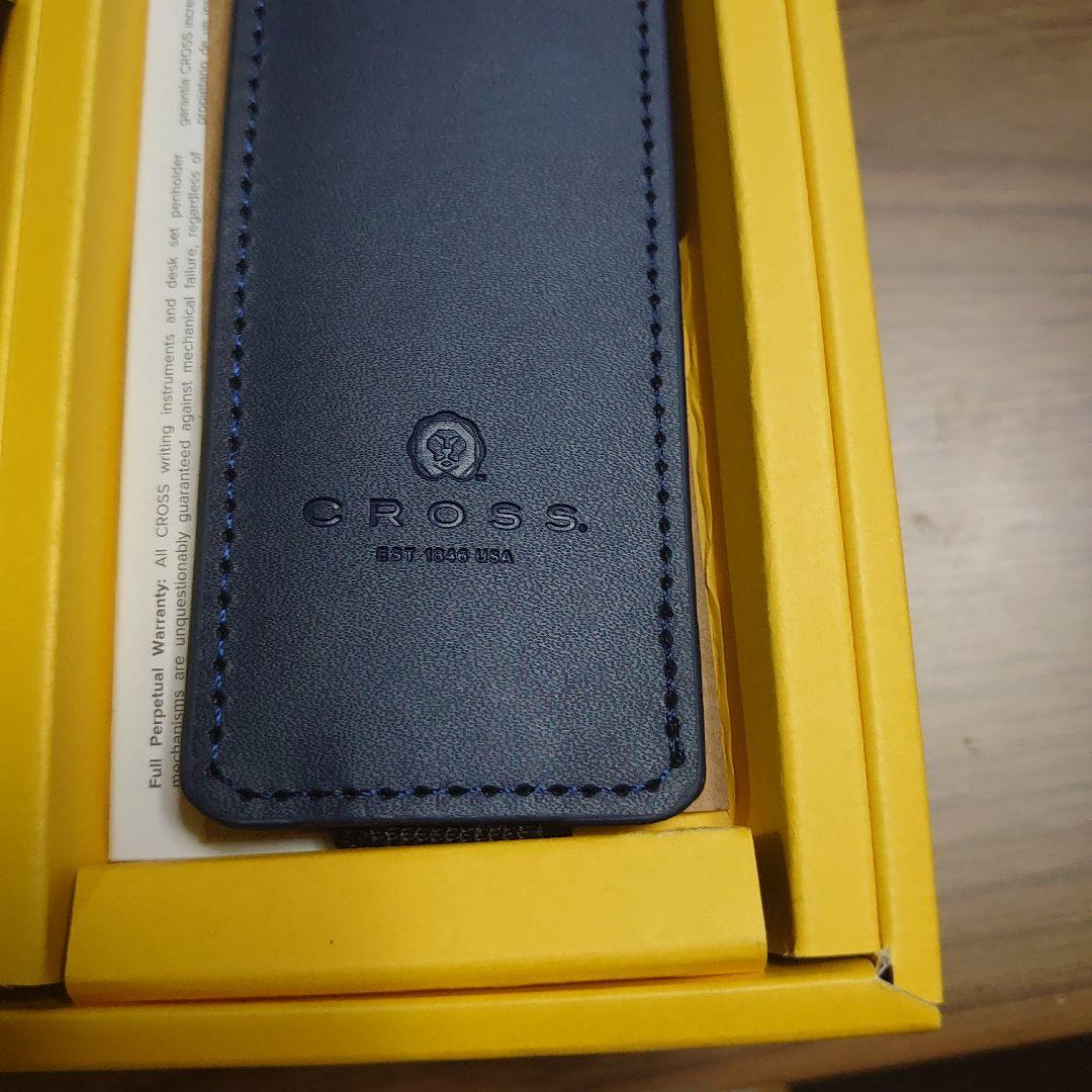 【新品★未使用】CROSS ネイビー レザーケース付き ボールペン