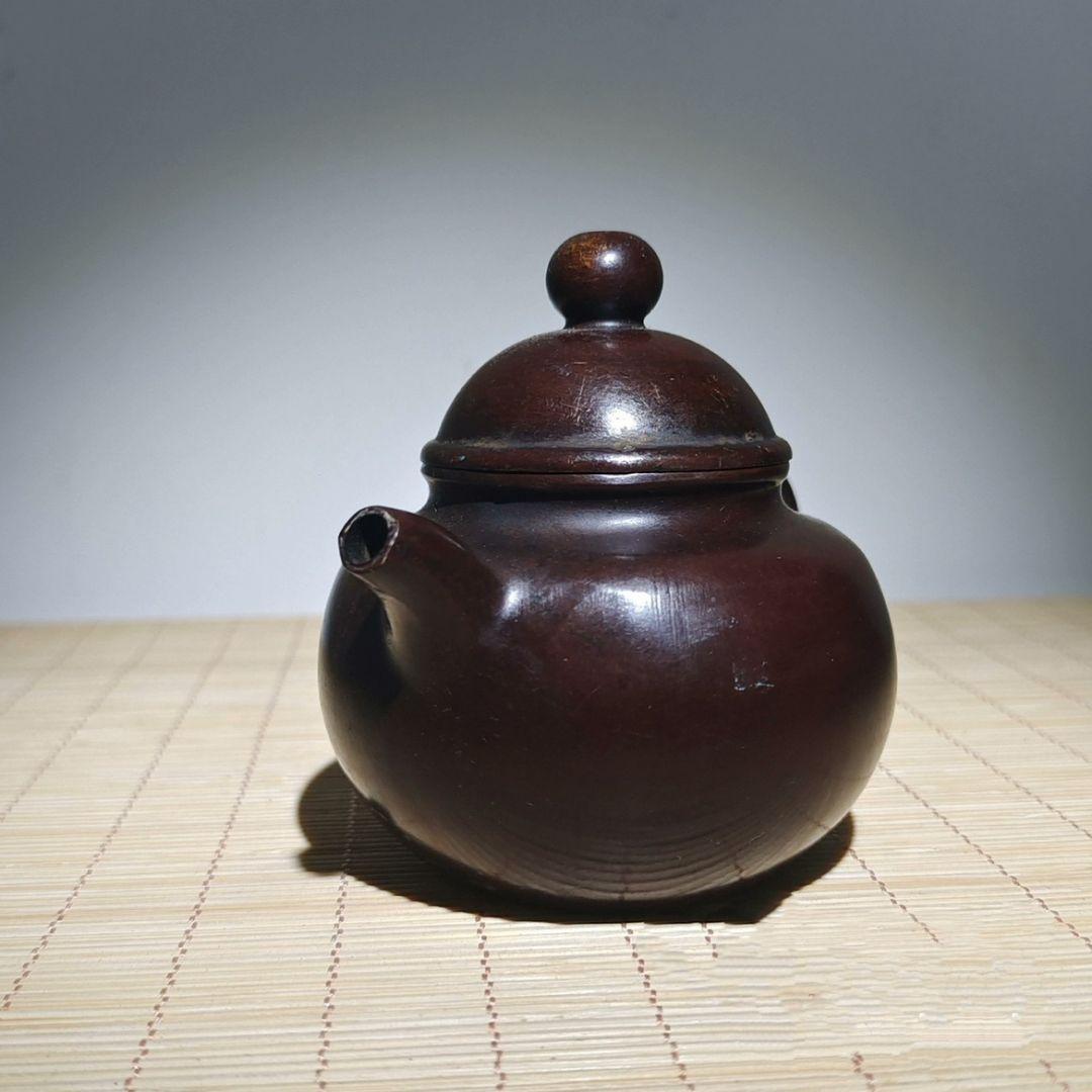 銅器 素麺茶壺 手把壺 茶壺 酒壺 水筒 墨壺 水滴壺 文房具 工芸品 置物