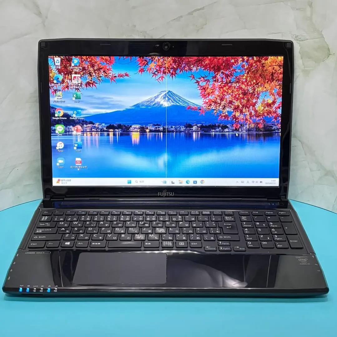 学生・主婦に最適★富士通ノートPC Win11Pro搭載 DVD付 持ち歩きも♪