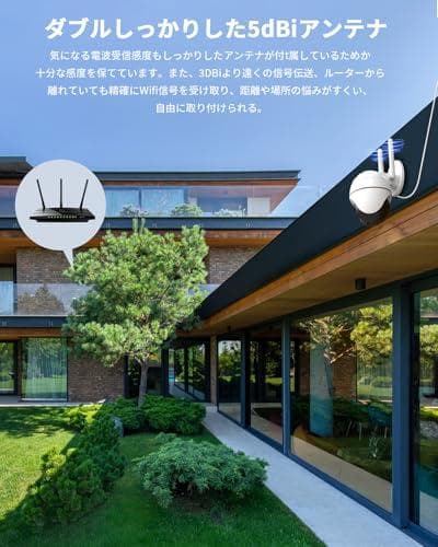 【5MP超高画素・自動追跡・2.4と5GhzWiFi対応】ieGeek 防犯カA
