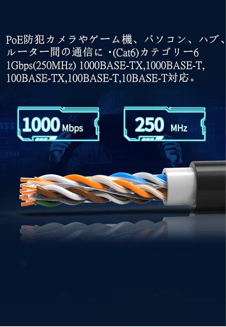 70m CAT6 屋外用高耐久LANケーブル