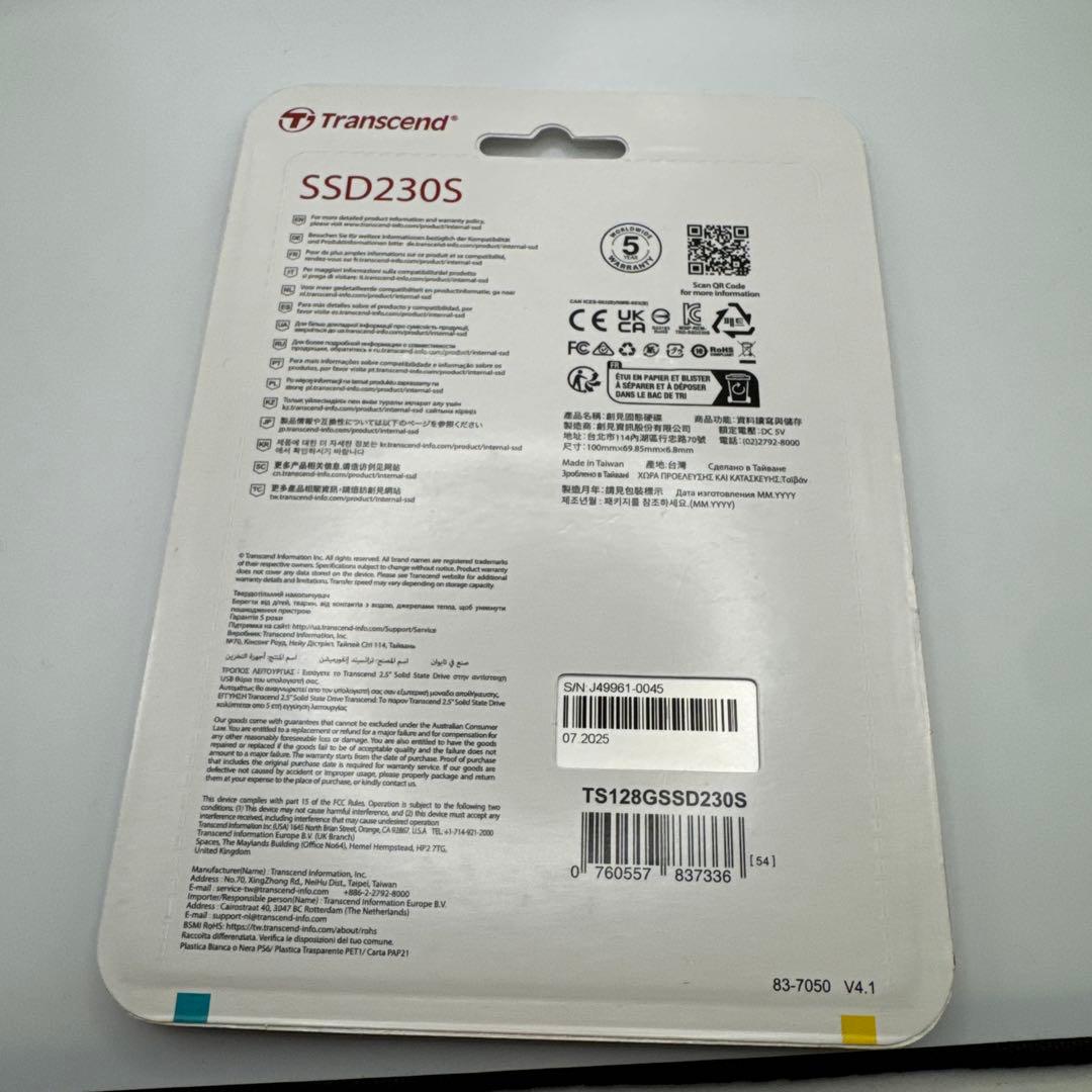 5個まとめ売りTranscend SSD230S 128GB 内蔵型SSD