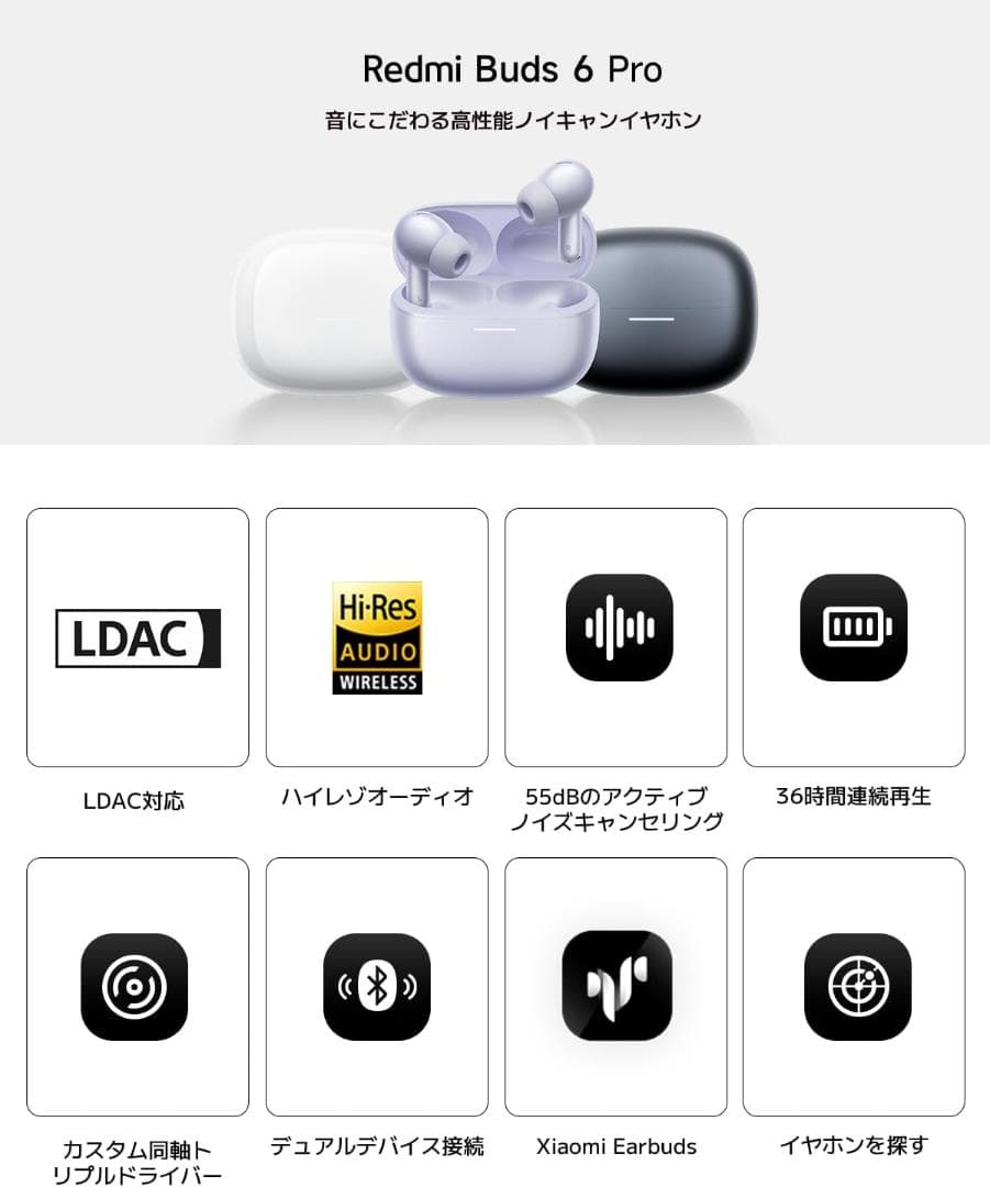 Xiaomi Redmi Buds 6 Pro ブラック