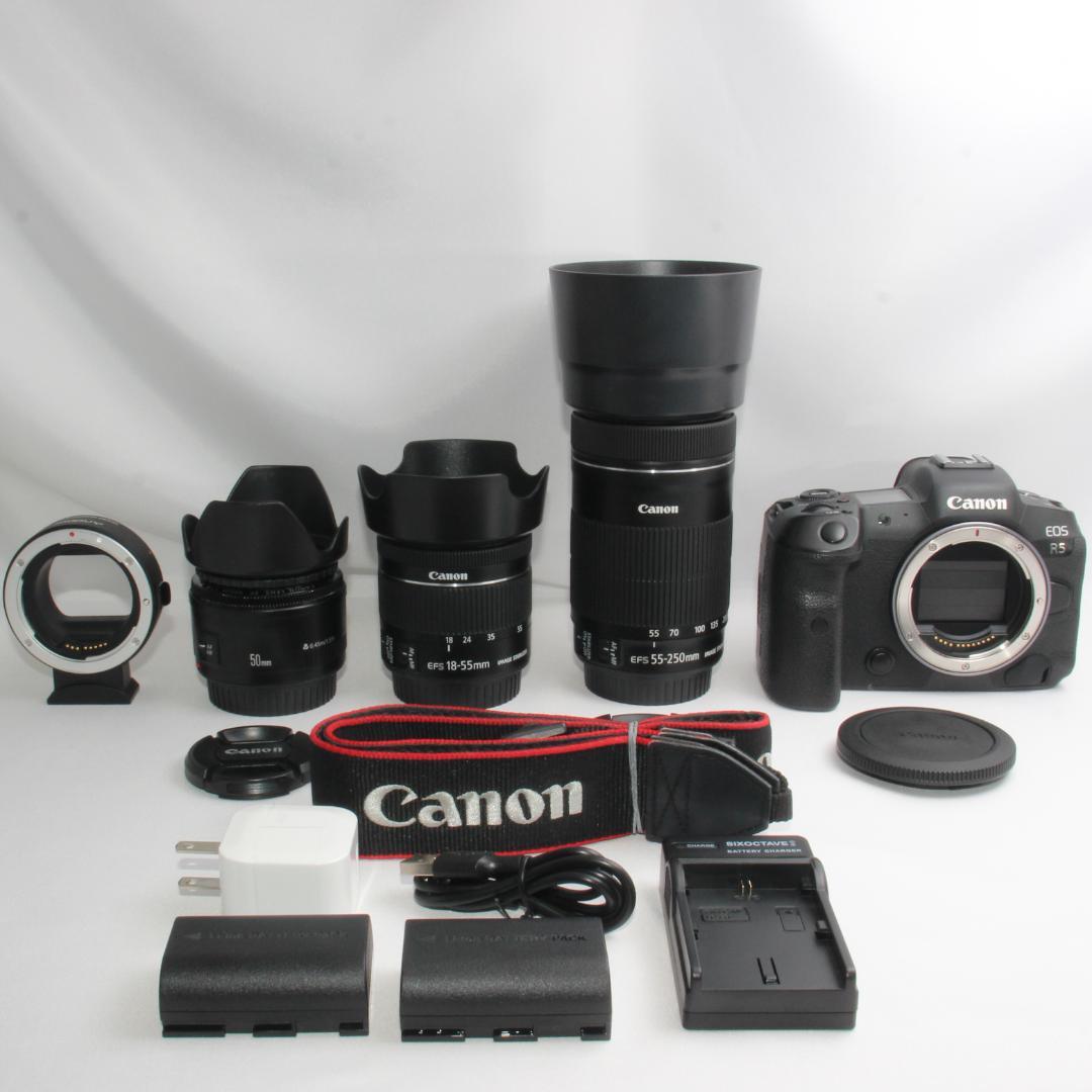 ❤️予備バッテリー付❤️Canon EOS R5 STMダブル＋単焦点セット❤️