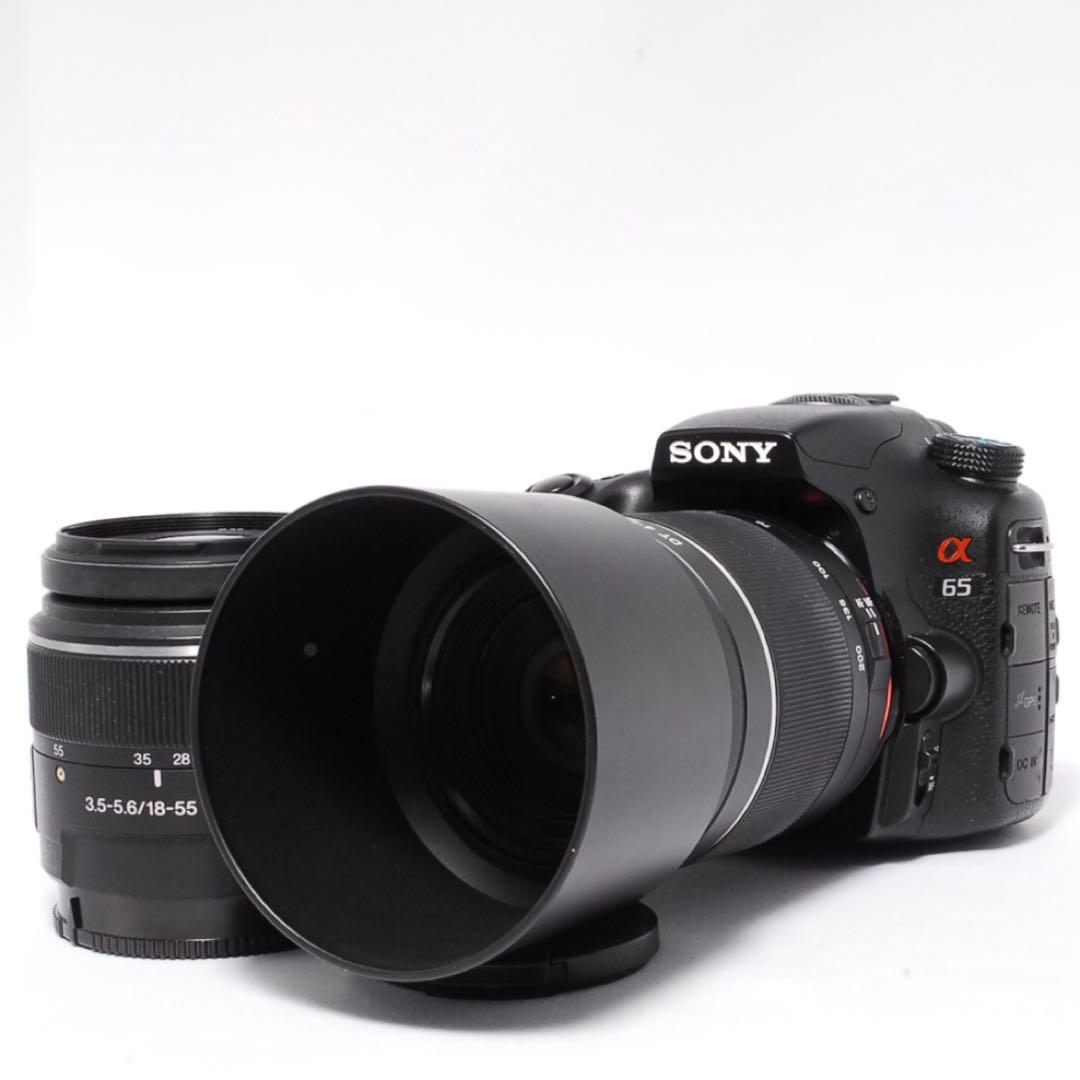 ショット数少なめ◆SONY α65◆元箱＆カメラバッグ付き◆一眼レフカメラ◆美品
