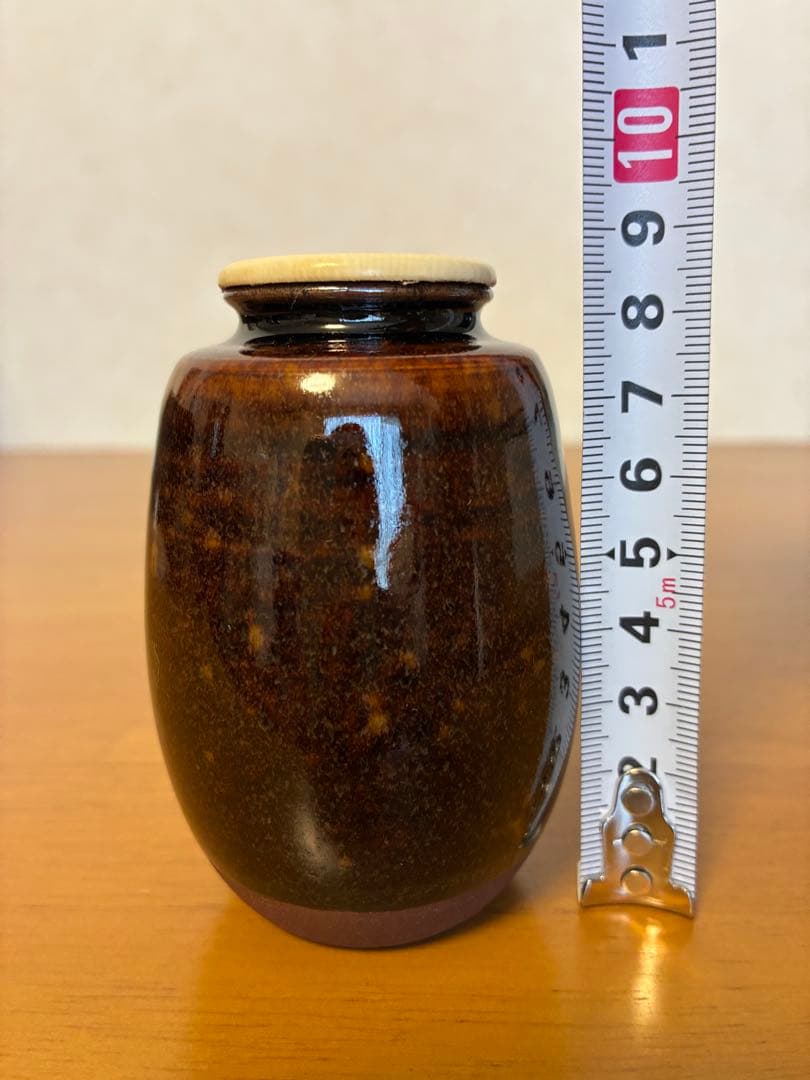 c-53 茶道具 加藤唐三郎造 古瀬戸肩衝茶入 仕覆 朝倉間道 共箱