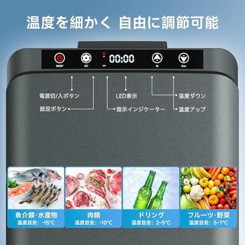 車載冷蔵庫 ポータブル冷蔵庫 急速冷凍 20L -22℃～20℃ 省エネ 2Wm