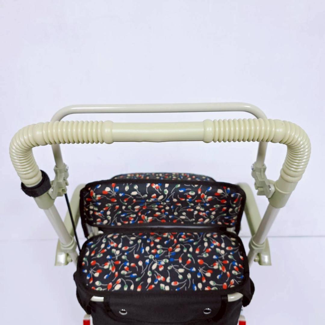 【美品】島製作所 シルバーカー マーチS 心花 BK