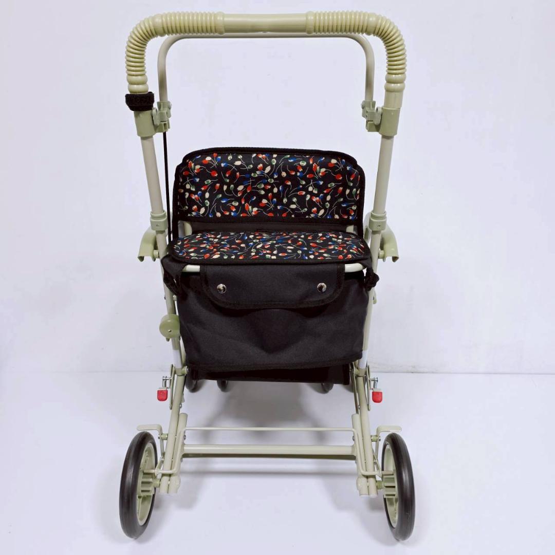 【美品】島製作所 シルバーカー マーチS 心花 BK