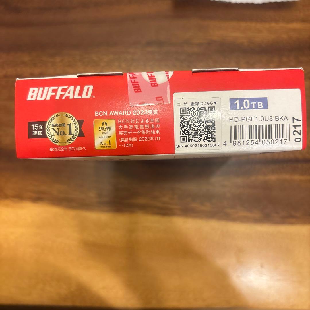 【新品／未開封】バッファロー（BUFFALO）1TBポータブルHD(ブラック)