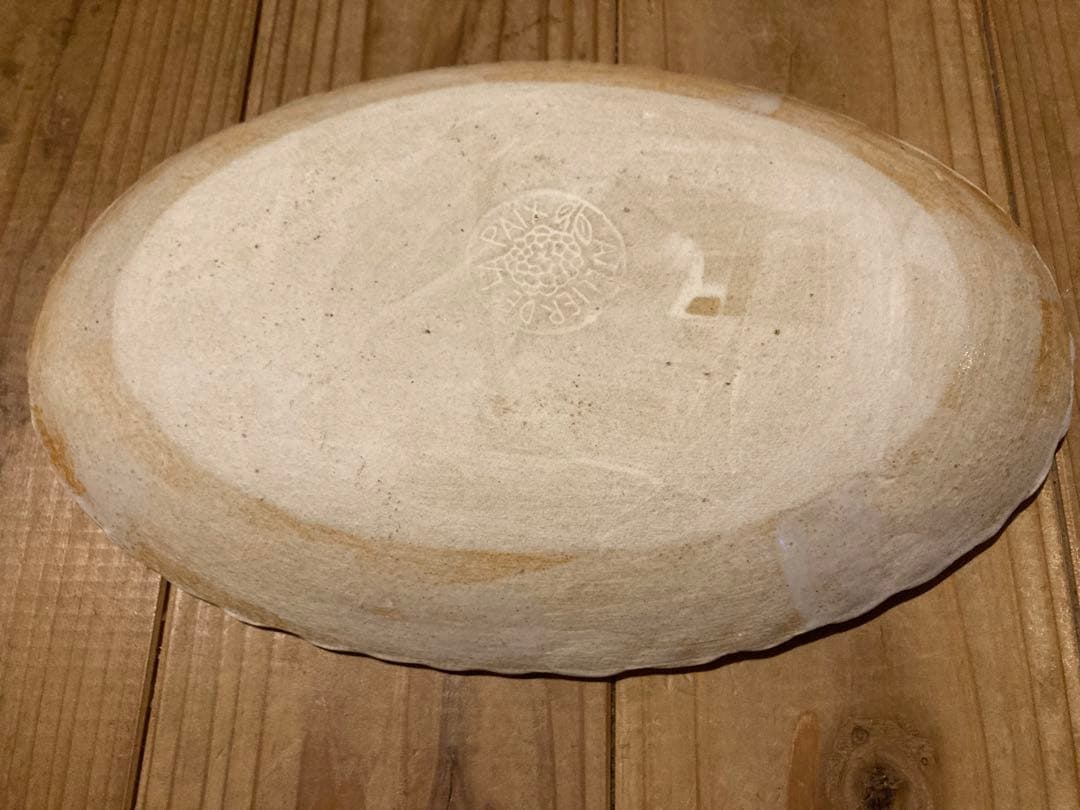 【未使用】鹿児島睦さん 手描き 楕円皿 花