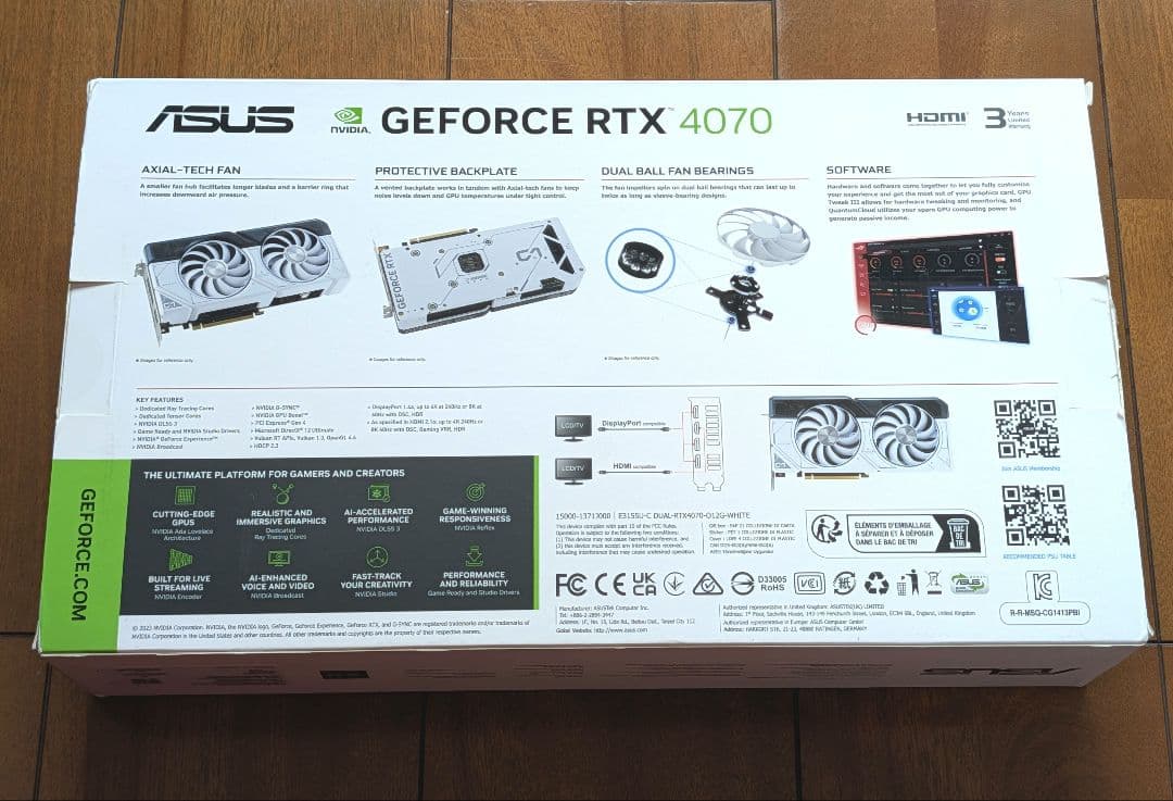 グラフィックボード・グラボ・ビデオカード ASUS Dual GeForce RTX 4070 12GB
