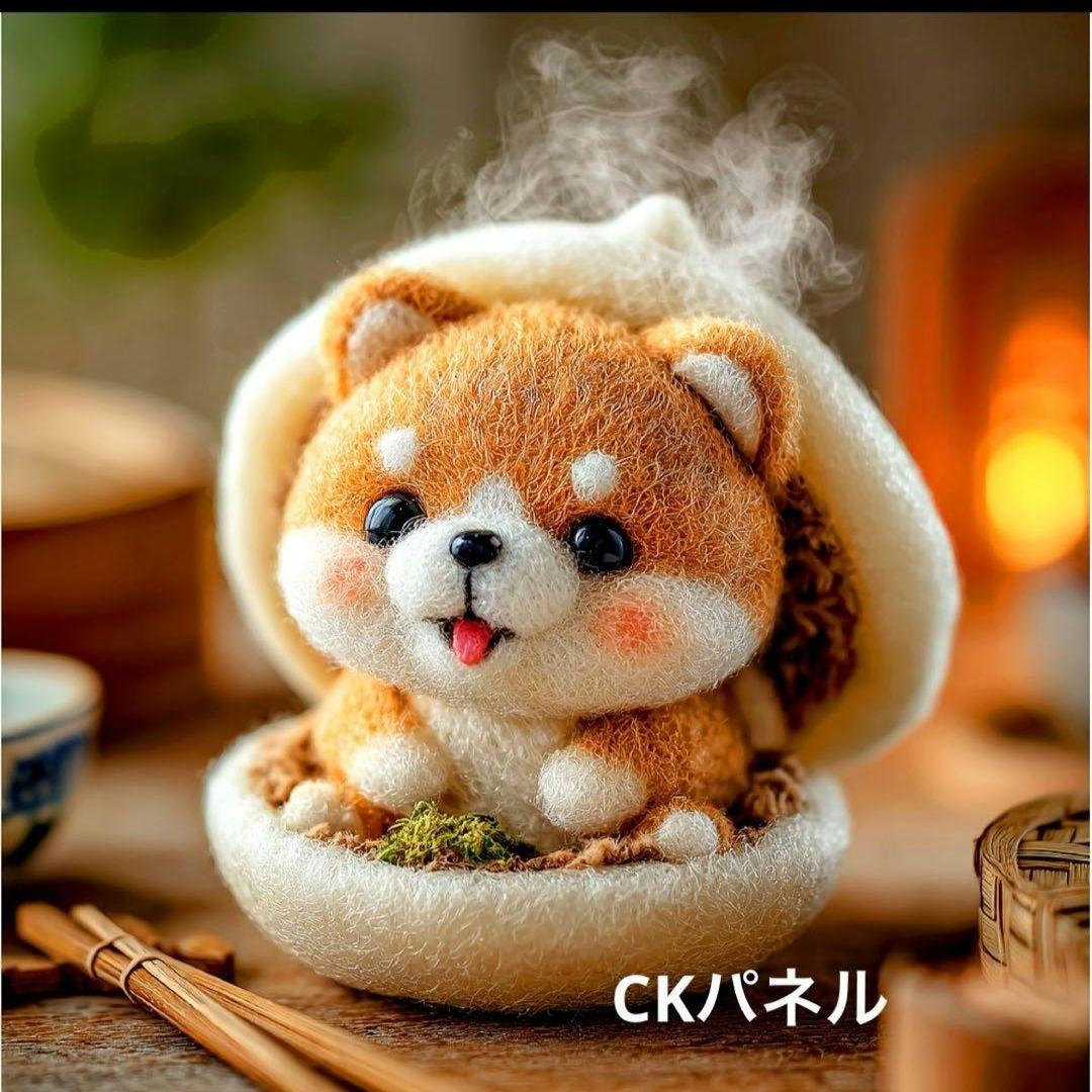激レア中華まん柴犬パネル生地　ハンドメイド