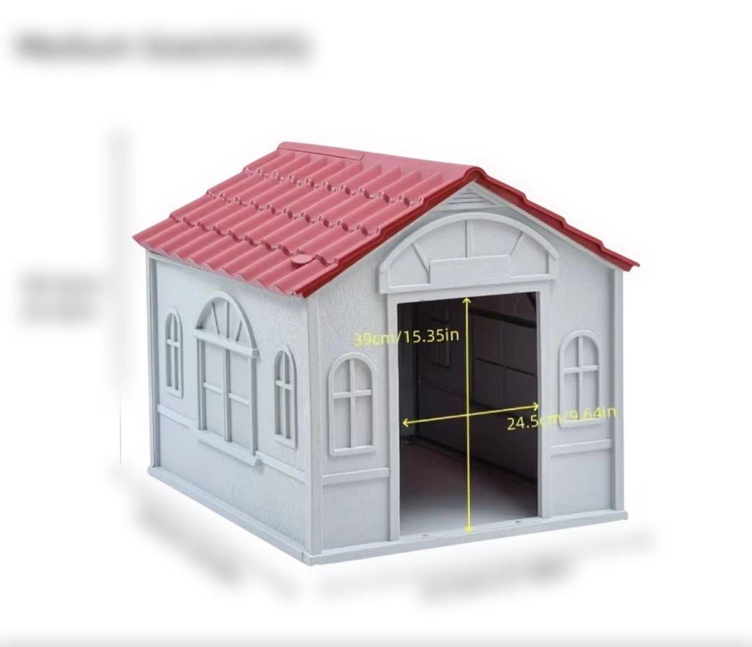 【新品】ペットハウス 犬小屋 赤 三角屋根 432S Mサイズ 【引取り可】