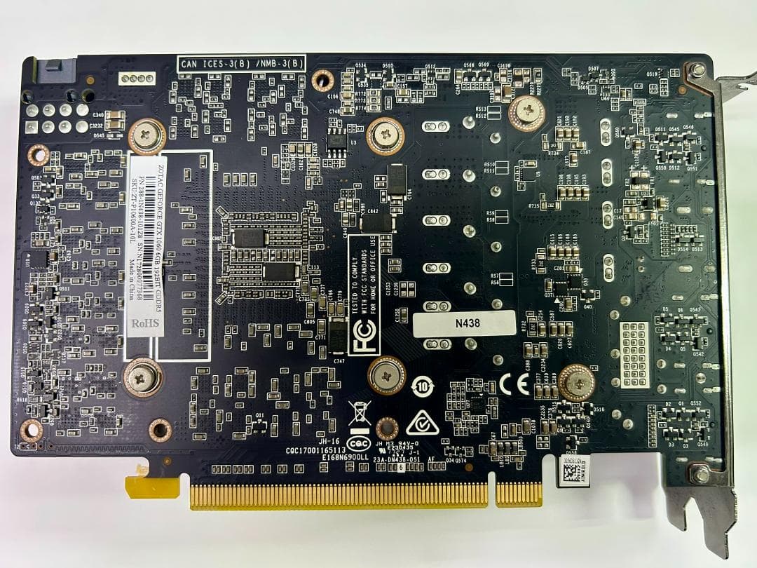 【動作済】ZOTAC GeForceGTX 1060 6GB