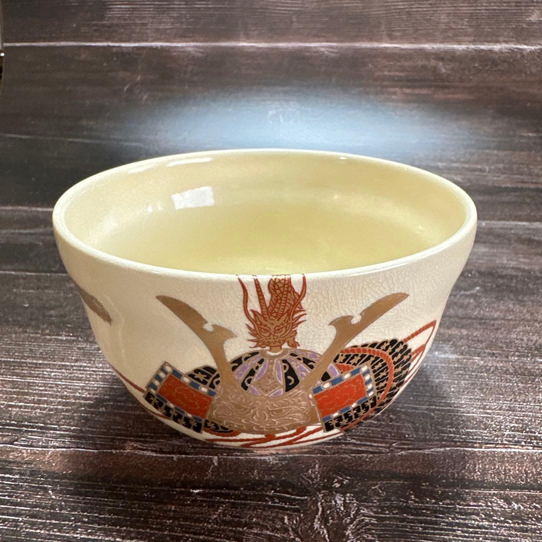 茶道具セット 抹茶碗4客 茶杓付 木箱入り 端午の節句 雛人形柄